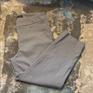 Hilary Radley Gray and White Striped Pants